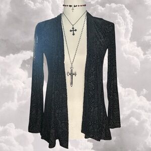 Vintage velvet burnout brocade cardigan